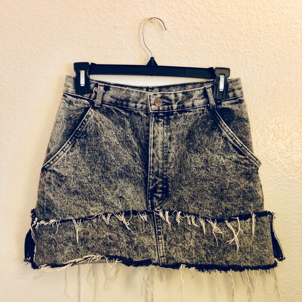 Grey/Black Denim Skirt